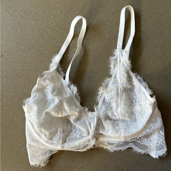 Free people white front clasp lace bra 32C - Picture 1 of 4